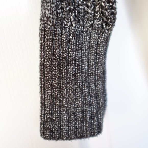 COPY - i Jeans by Buffalo Crocheted Loose Knit Sweater Black Silver metallic si… - Picture 3 of 10
